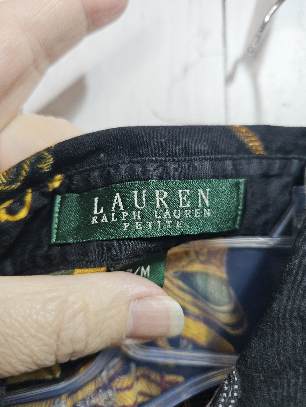 Vintage Ralph Lauren LRL Black Equestrian Crest Iconic Shirt Size Medium Petite. - Picture 6 of 10